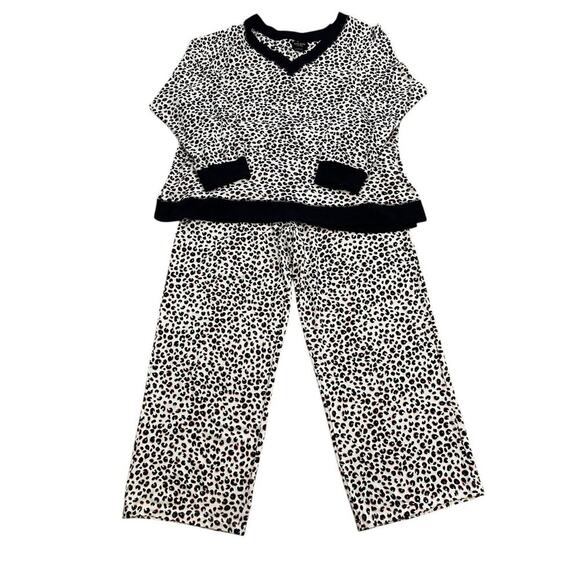 kate spade Other - Kate Spade Womens Blue White Pink Leopard Print V-Neck Long Sleeve Pajama Set XL
